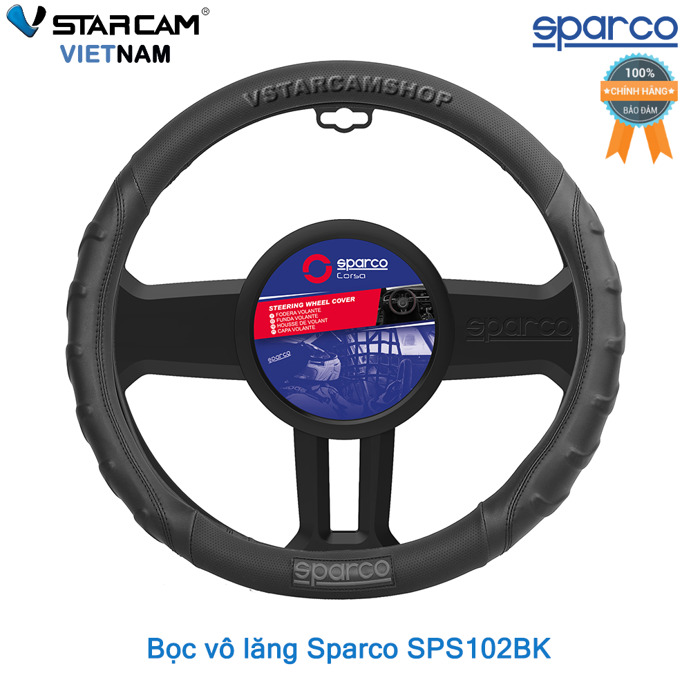 Bọc vô lăng cao cấp chính hãng Sparco SPS102BK