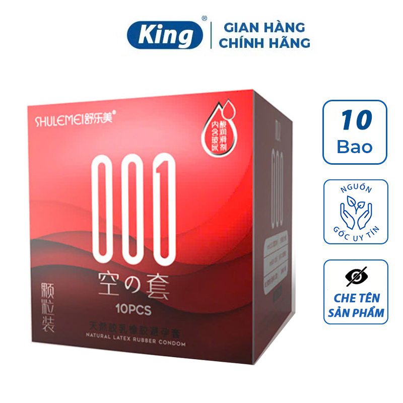 Bao cao su gai SLM hộp 10 cái, bcs siêu mỏng có gai kéo dài quan hệ