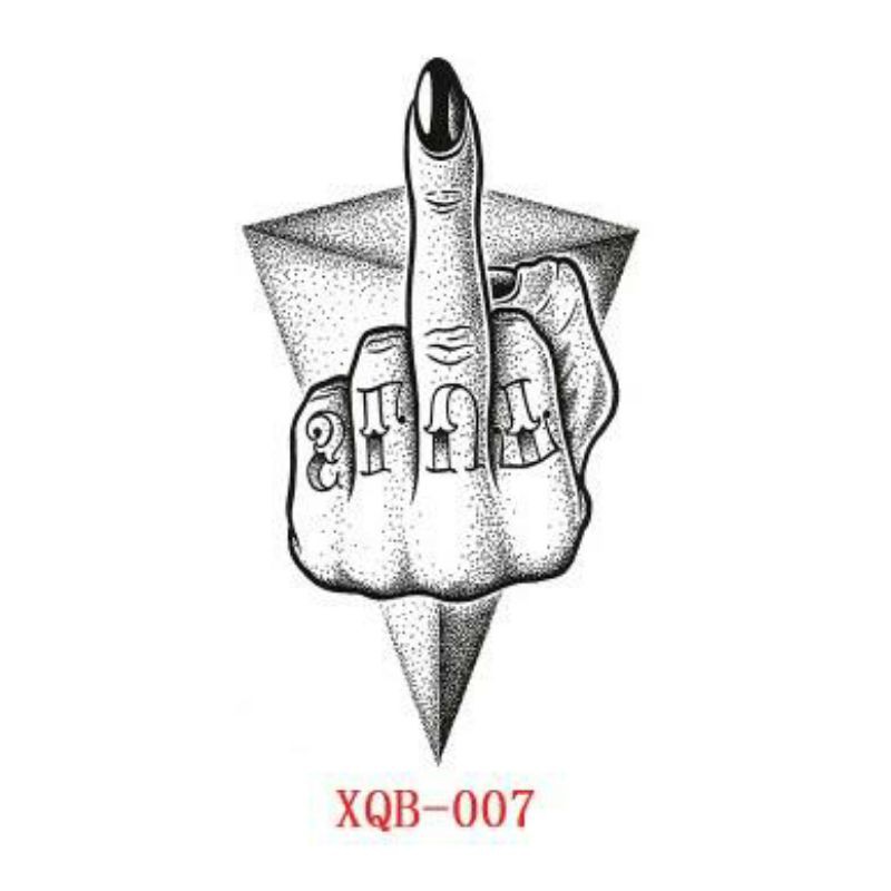 Xăm dán 3d ngón tay thách thức xqb 007