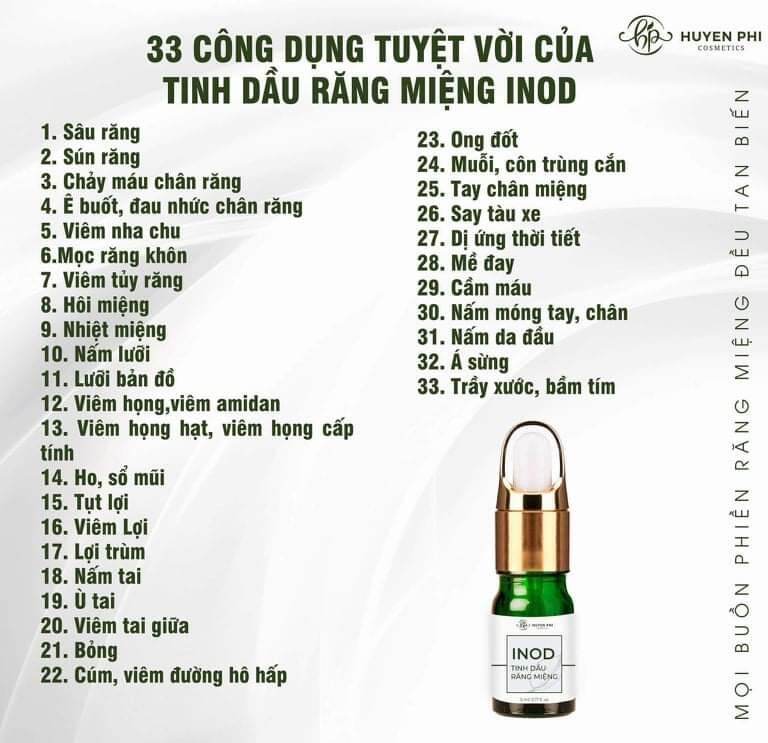 Tinh dầu răng miệng khử mùi hôi miệng Inod