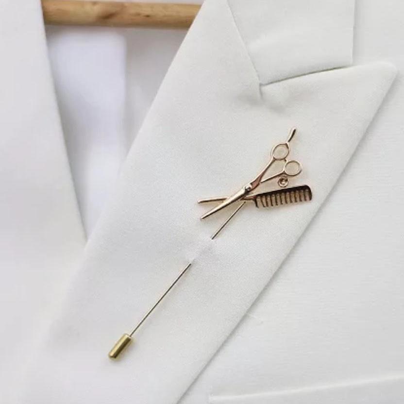 Cài Áo Vest Nam thời trang hình cây kéo TR-101, Lapel Pin cài áo {Phụ Kiện Vest Nam – AdamZone}