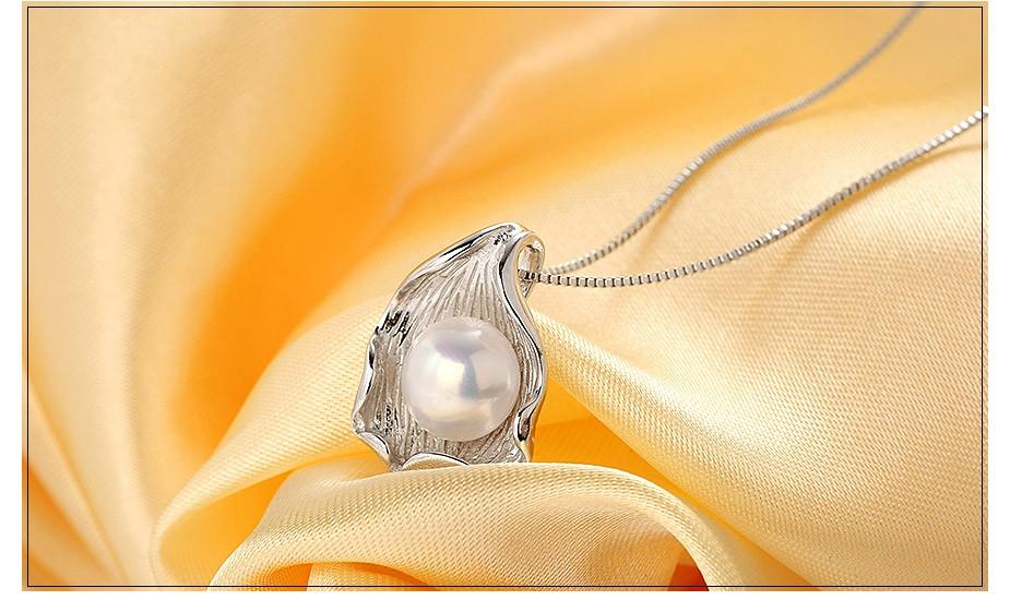 [HCM] Độc đáo mặt dây hình vỏ sò  bạc 925 có cẩn đá xoàn tấm lóng lánh,đính viên ngọc trai  nuôi 10 li tuyệt đẹp