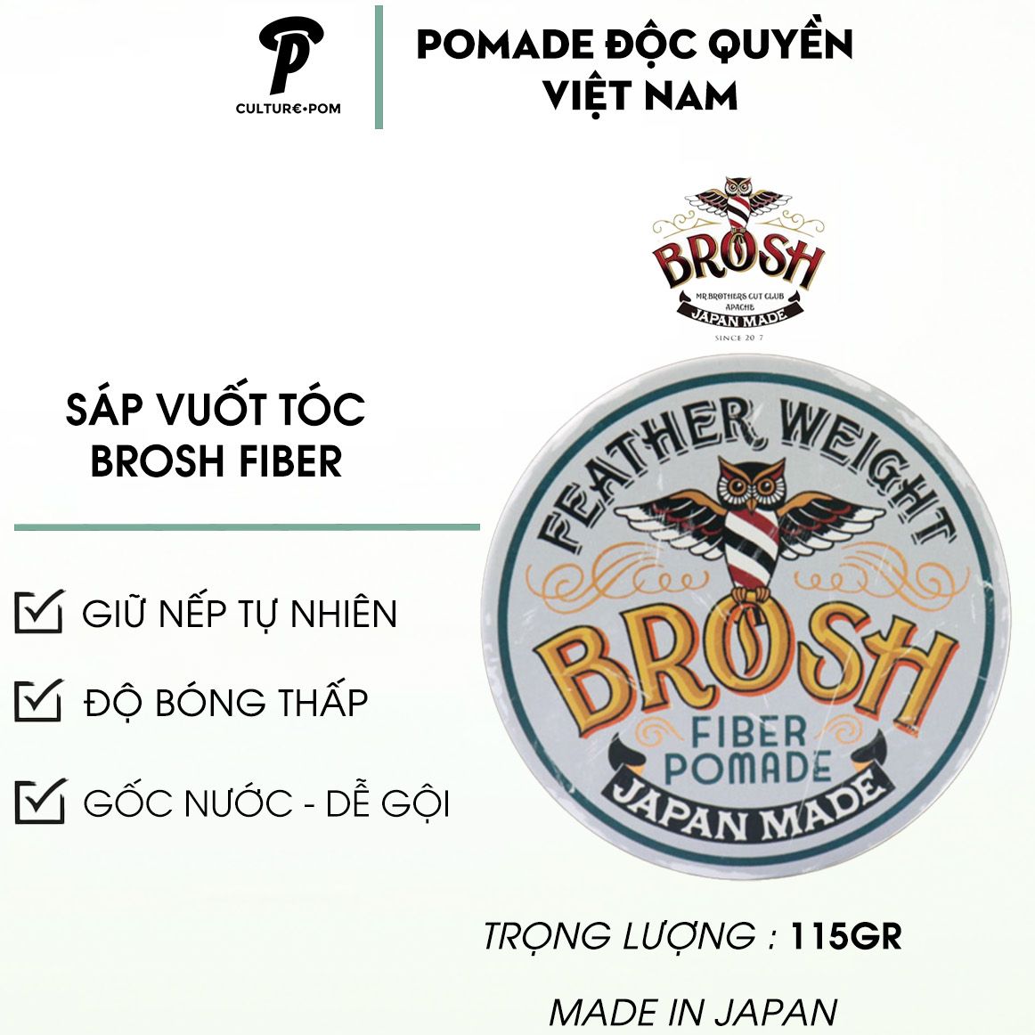 Brosh chính hãng ⎮ sáp vuốt tóc brosh fiber