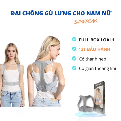 Đai chống gù lưng cho nam, nữ, đai nịt lưng định hình cột sống chống gù lưng, cong vẹo cột sống hiệu quả Size S/M/L