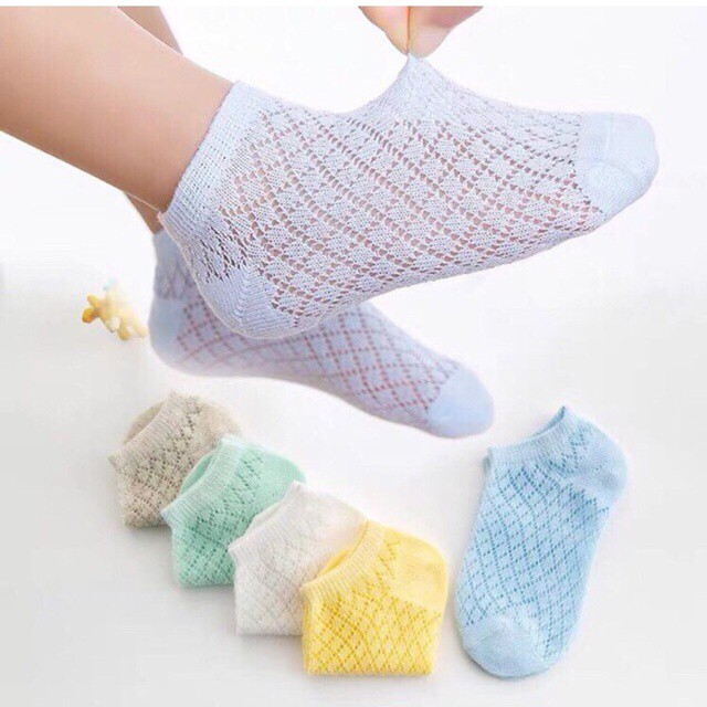 Tất cho bé 🍄 set 5 đôi tất lưới cho bé - mầm chồi lá 🍄