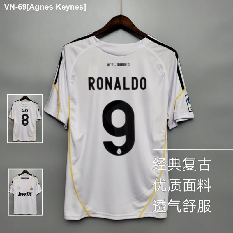 ✜✁ Agnes Keynes Real Madrid home kit retro 0910 Spanish version 7 kaka 8 raul cristiano ronaldo this ze horse soccer uniform shirt 0910 Real Madrid vintage jersey Home No. 9 Cristiano Ronaldo long sleeve football shirt 8 Kaka No. 7 Raul Classic short