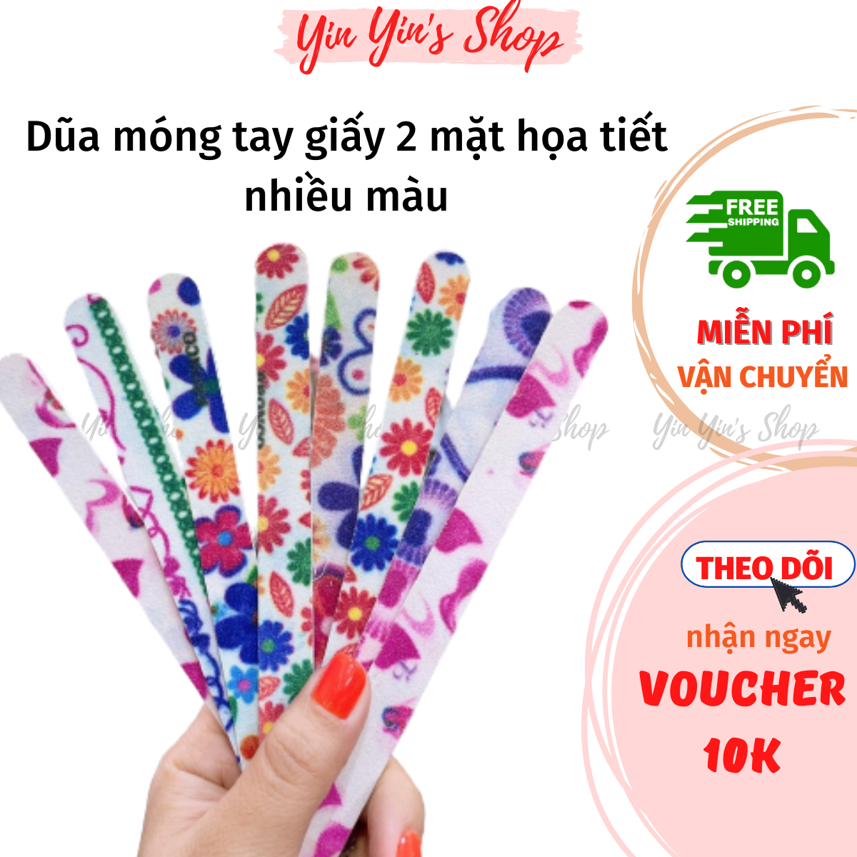 Dũa móng tay giấy 2 mặt họa tiết nhiều màu dài 17cm - giao mẫu ngẫu nhiên