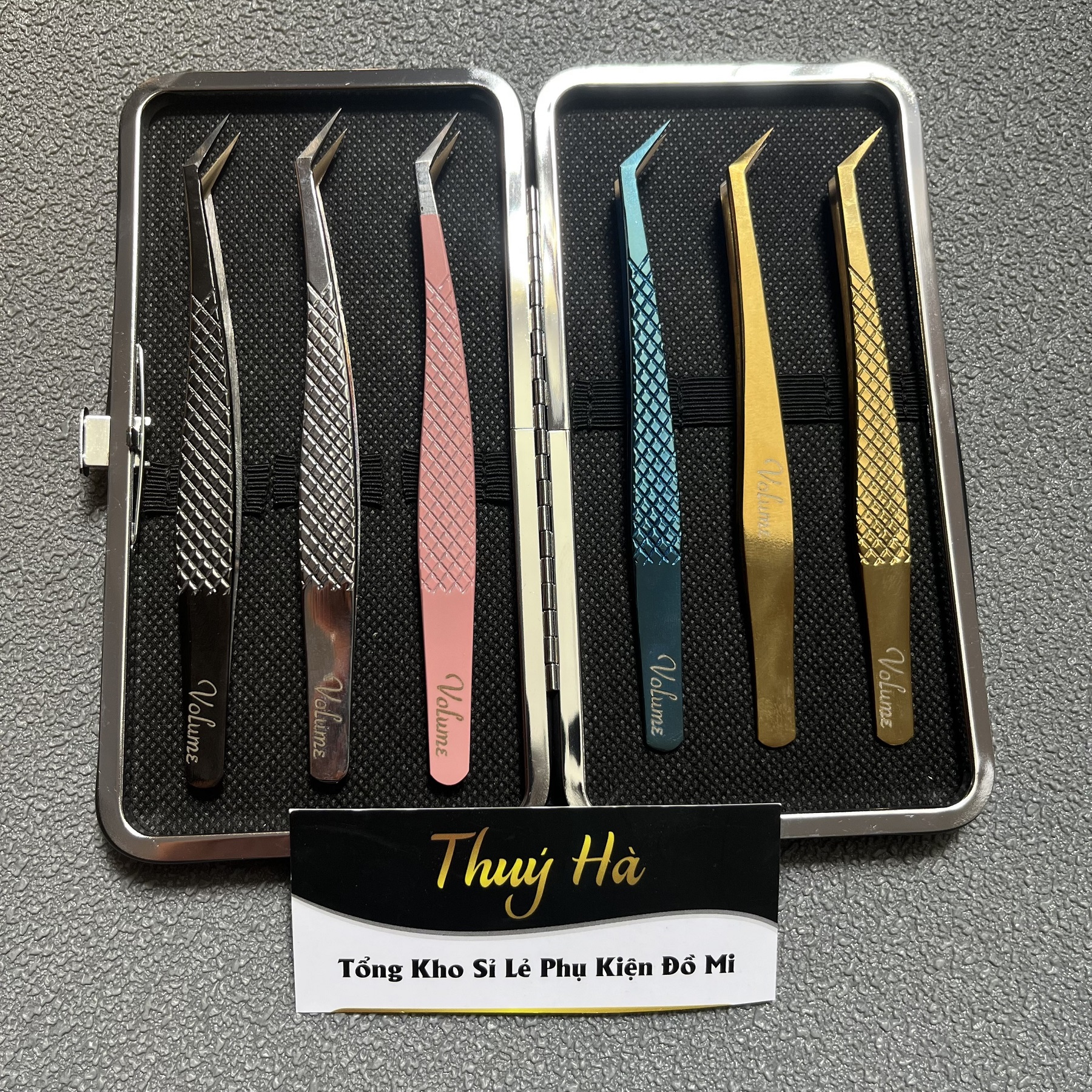 Nhíp Hoa Hồng Đen Pakistan Mũi Nhám Nano Cao Cấp_nhíp nối mi volume_tạo fan mi_keo nối mi_dụng cụ nối mi_THÚY HÀ