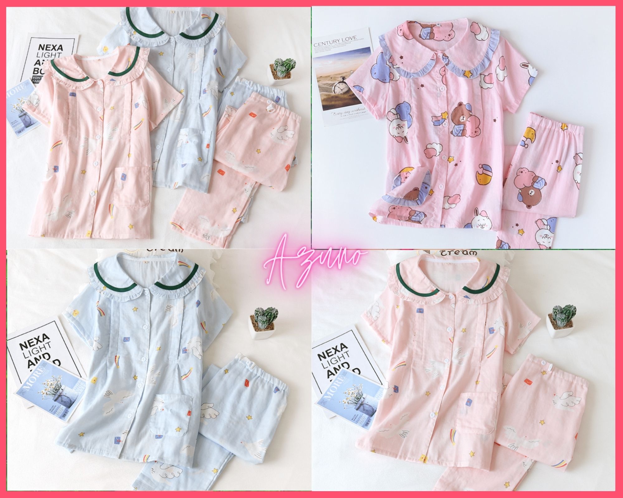 Bộ đồ pijama bầu và sau sinh azuno az2541 mặc nhà cho mẹ mùa hè