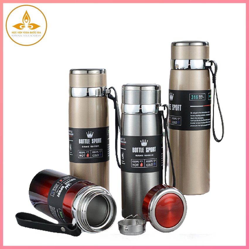 Bình giữ nhiệt Inox 304 Bottle Sport - YOGA QG, dung tích 1000ml - 1500ml, thiết kế sang trọng, an toàn, không gỉ - Lệ Shop