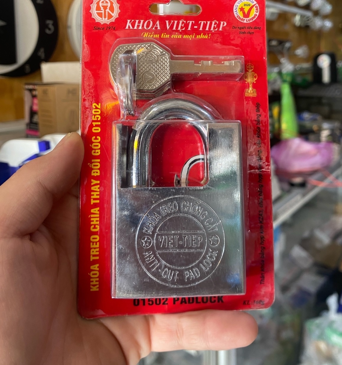 Ổ khóa treo khóa cửa chống cắt 50mm 360g việt tiệp 01502