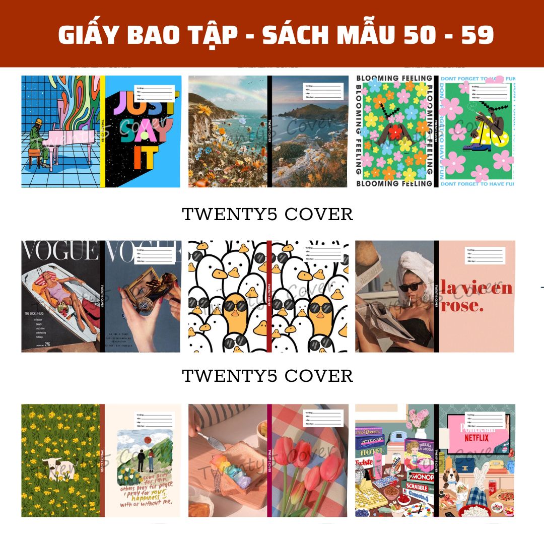 Giấy bao tập - sgk mẫu 50 - 59