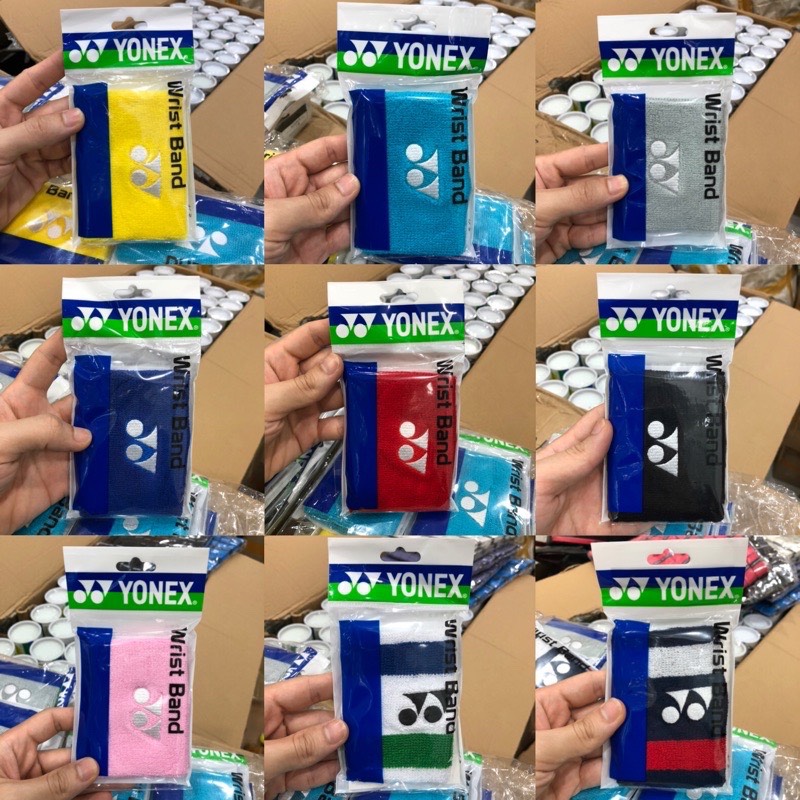 Băng cổ tay yonex, băng chặn mồ hôi tay yonex - liệu vải coton thấm mồ hôi, dày dặn co dãn tốt