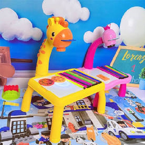 Bàn Vẽ Tô Màu Thông Minh Hươu Cao Cổ,  có sẵn 24 Mẫu Cho Bé Tặng Kèm Bút Màu