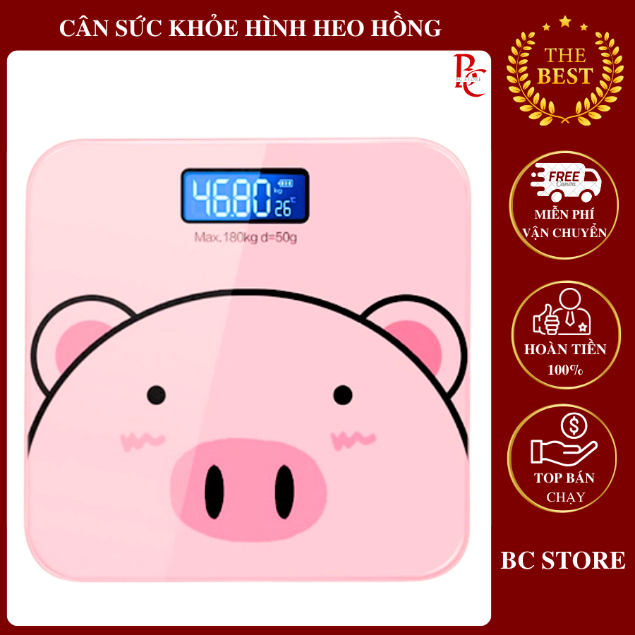 Cân điện tử sức khỏe hình con heo xinh xắn
