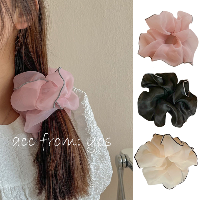 [Có sẵn] Dây cột tóc vải Scrunchies lụa Hàn Quốc bản lớn cho nữ