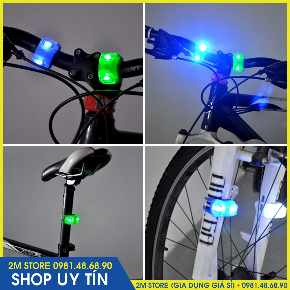 Đèn ếch silicon gắn xe đạp với 2 bóng led và 3 chế độ sáng