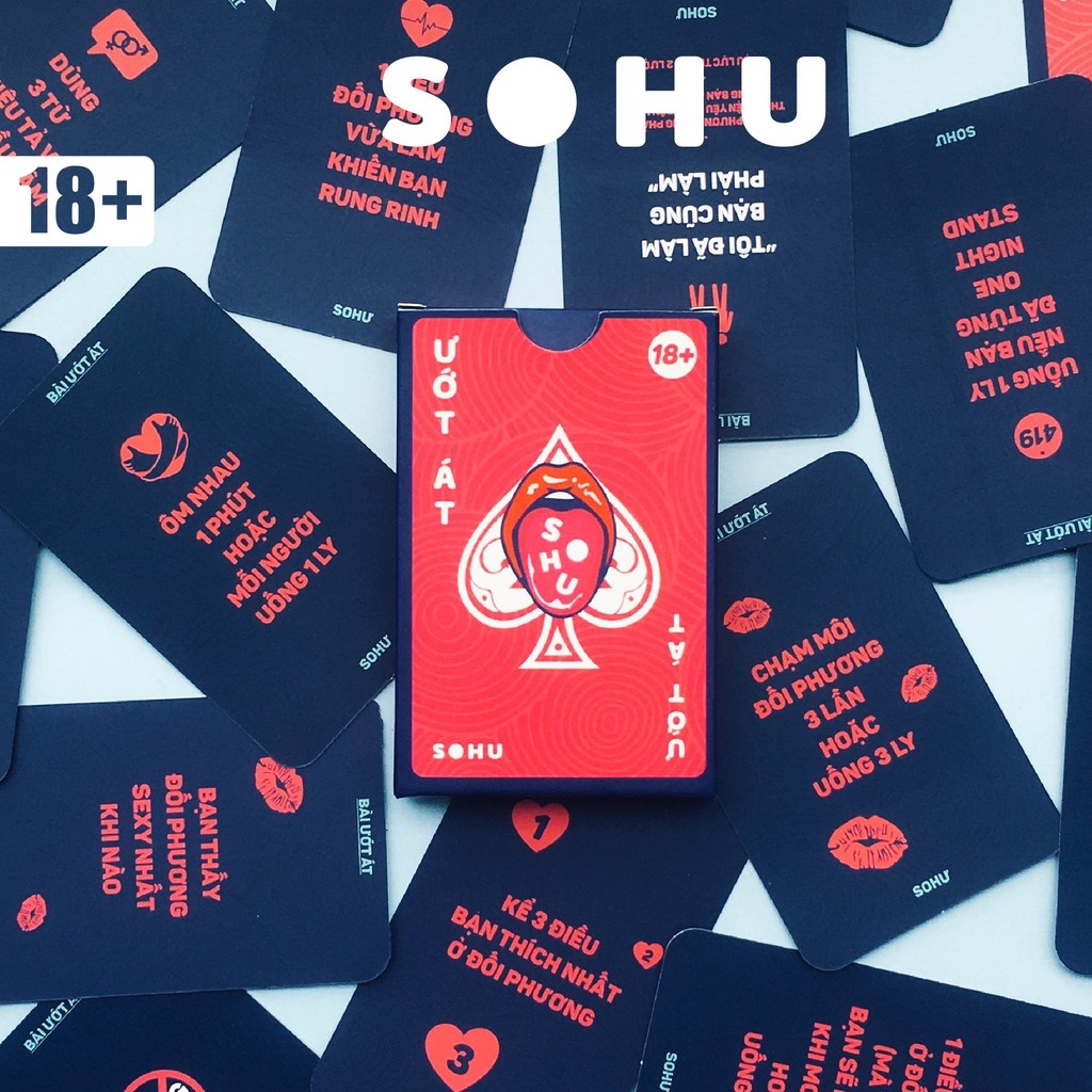 ◑✖ ̅ Bộ bài drinking game Ướt Át SOHU cho cặp đôi hẹn hò đi chơi 40 lá