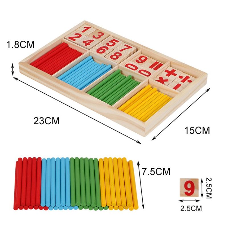 Bộ que tính kèm thẻ số 2in1