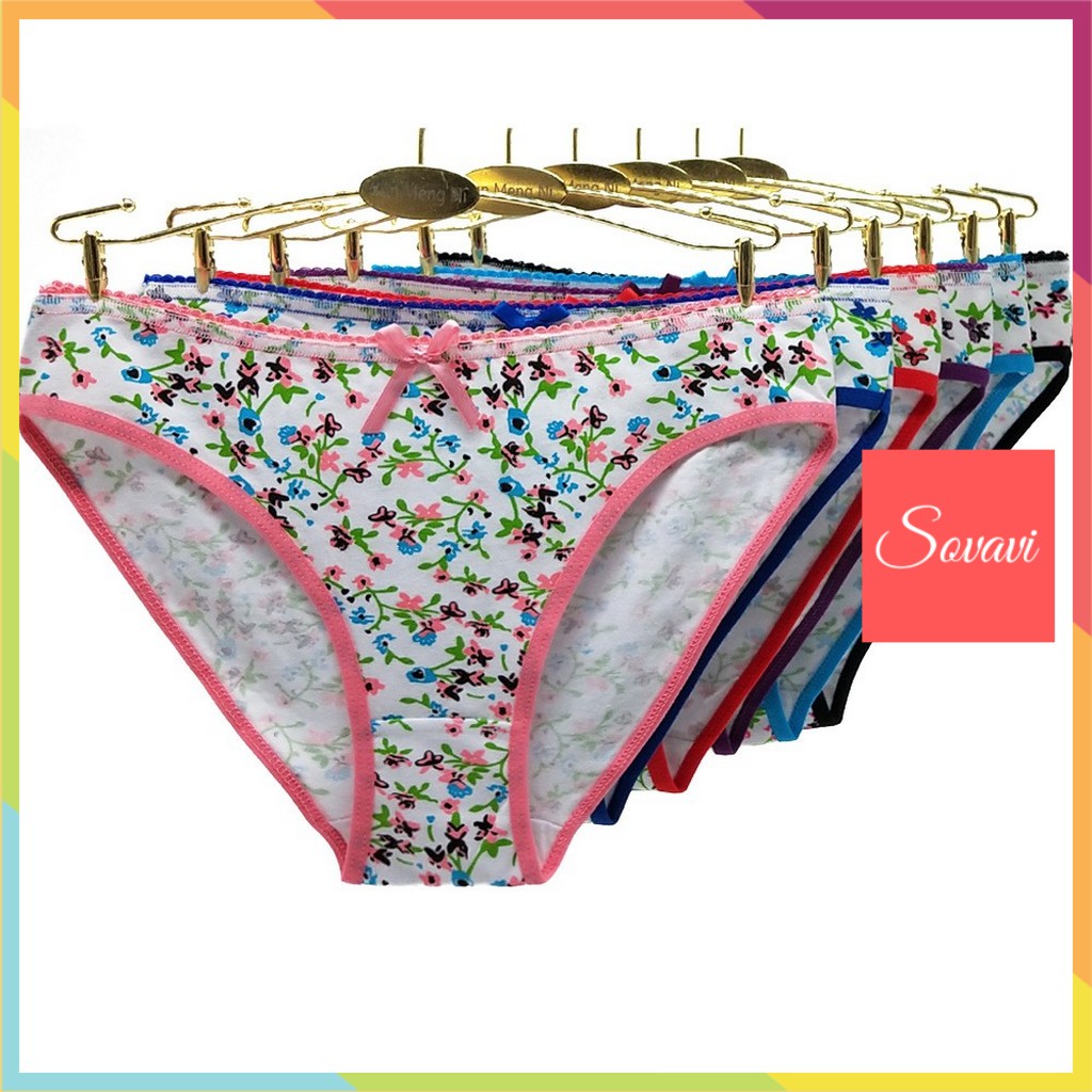 Combo 05 quần lót cotton nữ hoa nhí QLS065 -Sovavi