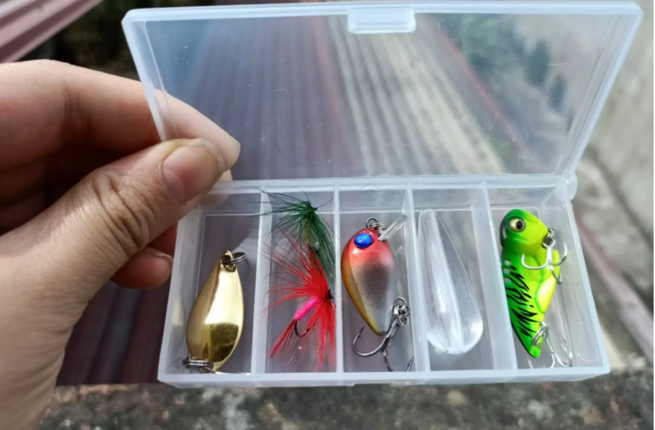 Bộ mồi câu lure gồm cá sắt VIB- mồi ruồi-2 mồi lông-hạt gạo- mồi thìa