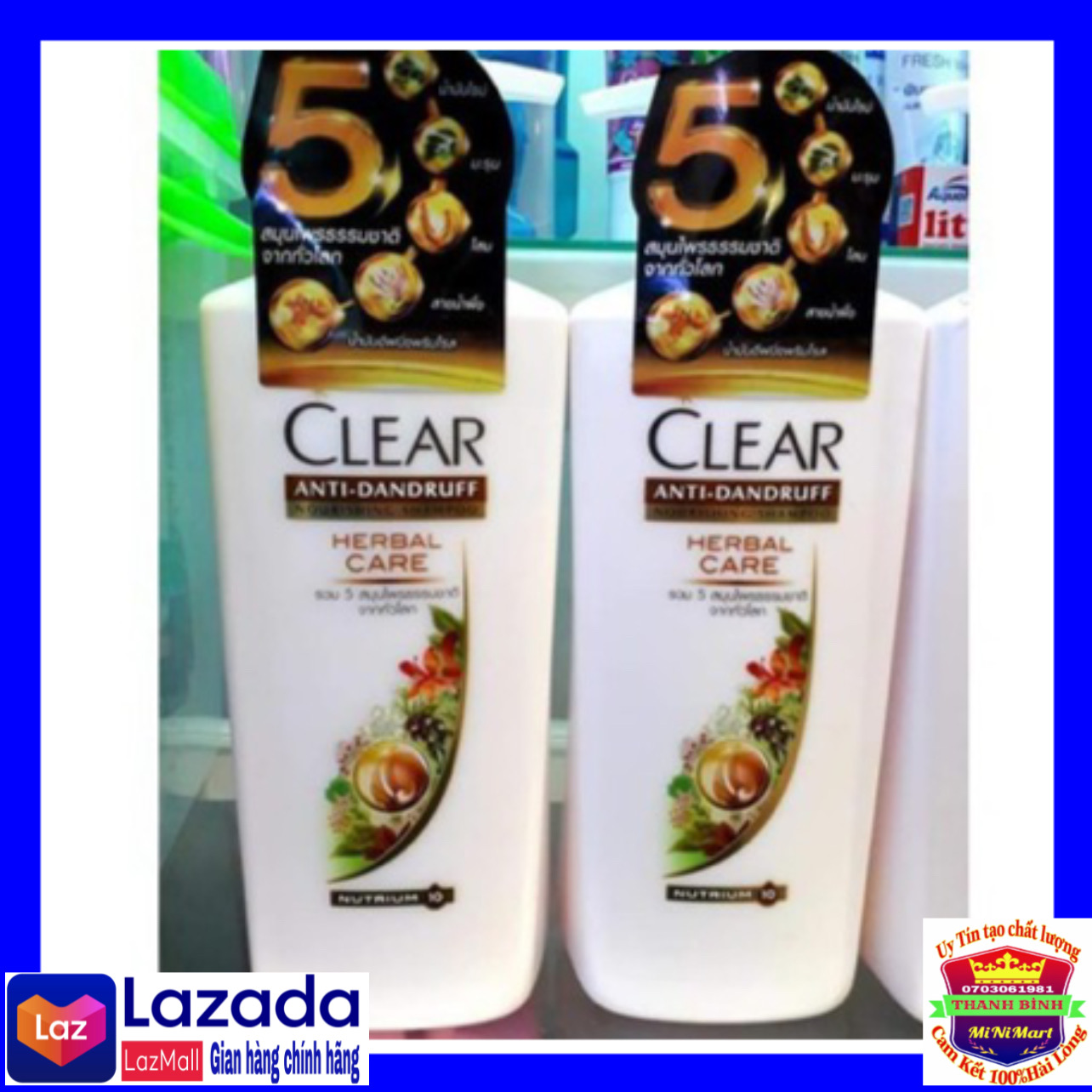 Combo 2 chai Clear Dầu gội Thảo Dược và Anh Đào nhập thái