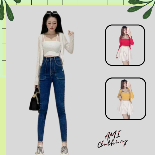 Set 2 Món Áo Khoác Và Áo Ống Cardigan