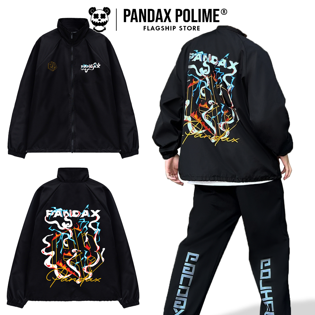Áo khoác dù nam nữ FIRE LOGO chính hãng khoác dù 2 lớp form rộng áo jacket nam nữ streetwear local brand PANDAX
