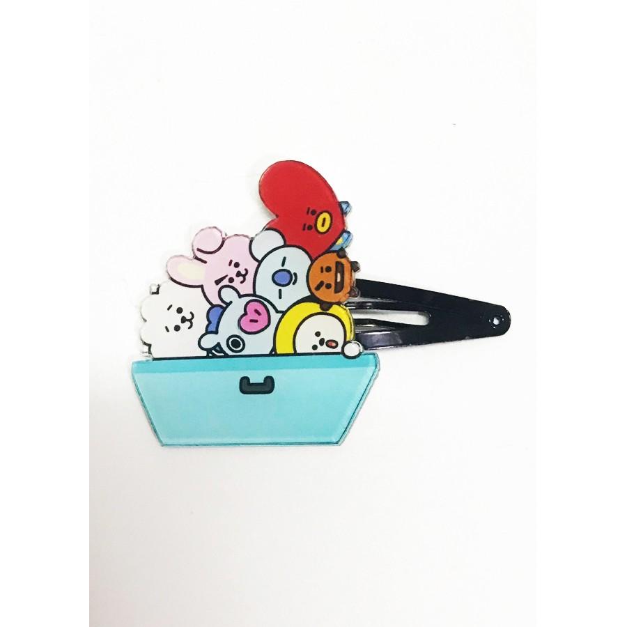 Kẹp tóc Bangtan Boys chibi phụ kiện nữ thời trang xinh xắn dễ thương thiết kế sáng tạo đẹp thời trang phong cách Hàn Quốc army