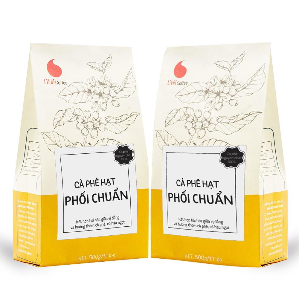 1kg Cafe Hạt rang Phối chuẩn Light Coffee Gói 500g