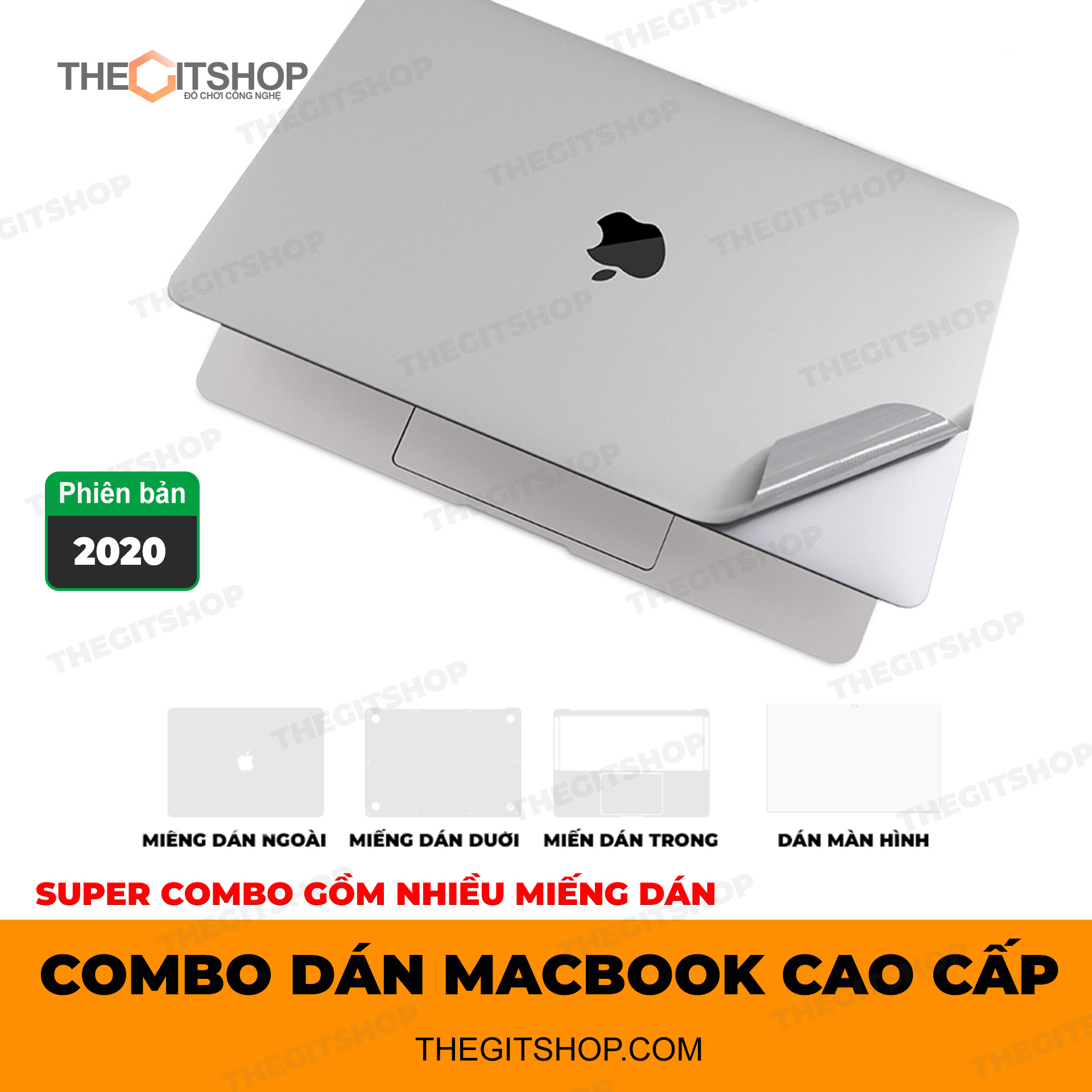 Combo skin bộ miếng dán bảo vệ chống xuớc JRC cho MAcbook cao cấp