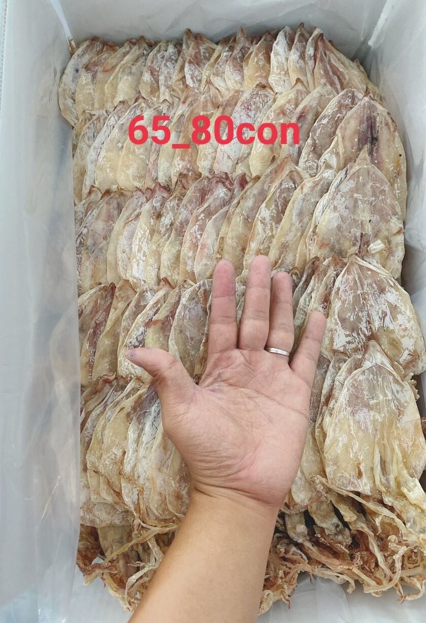 Mực khô Cát Bà (65-80 con/1kg mực câu siêu ngon, Túi hút chân không)