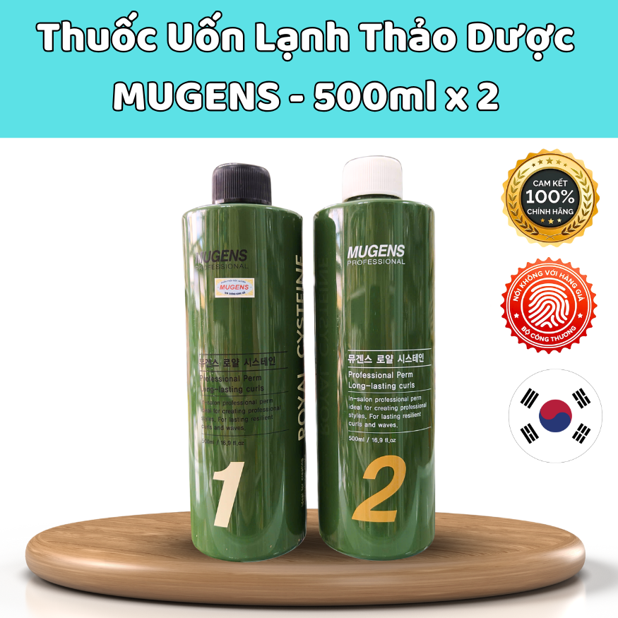 Thuốc Uốn Lạnh Thảo Dược MUGENS - 500ml x 2, Chính Hãng.