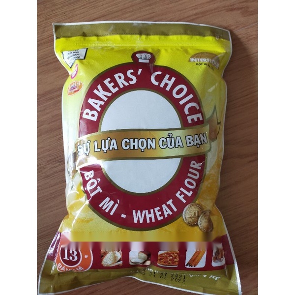 Nguyên gói 1kg Bột mì Bakers Choice số 13 - Bột làm bánh mỳ/ piza