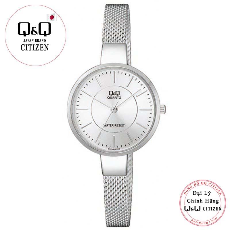 Q&q citizen qa17j201y women's watch with metal strap, japanese brand