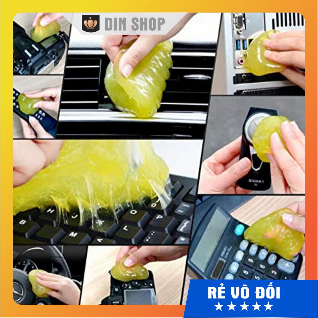 Gel hút bụi FREESHIP Miếng silicon hút bụi bàn phím máy tính, oto, các khe nhỏ