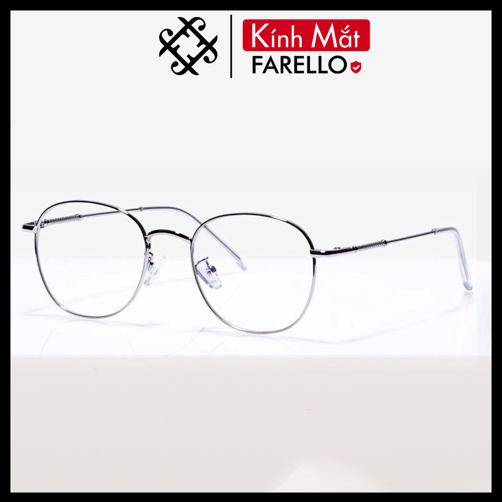 Gọng kính cận FARELLO chất liệu kim loại phụ kiện thời trang nam nữ 28107 nhiều màu