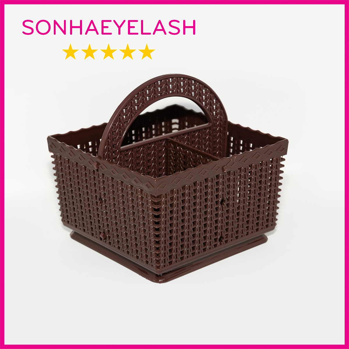 Giỏ nhựa vuông, giỏ đựng đồ trang điểm, giỏ đựng đồ mi (giao màu ngẫu nhiên)