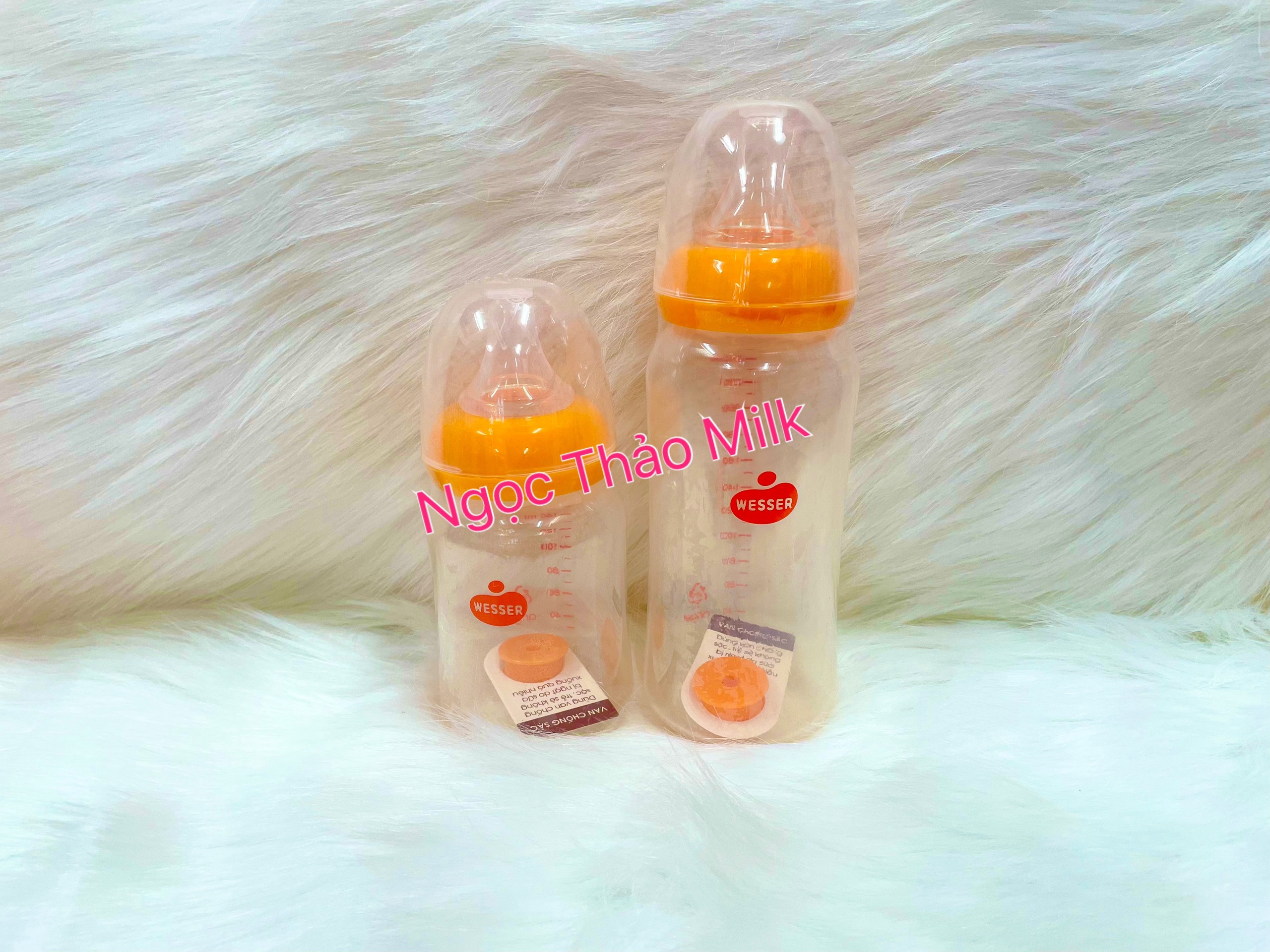 Bình sữa wesser nhựa pp cổ rộng 180ml/260ml-mẫu mới