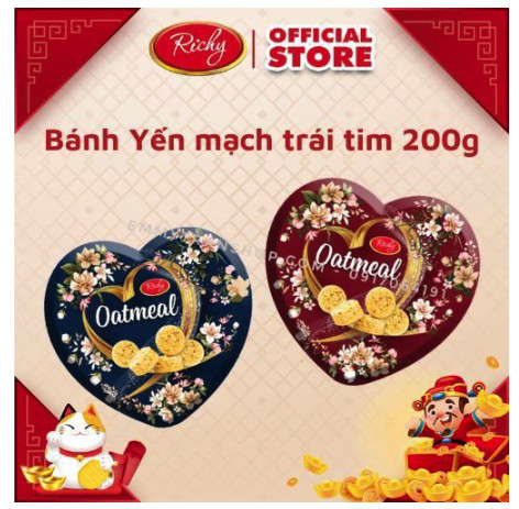 Bánh Yến Mạch Richy Oatmeal hộp trái tim