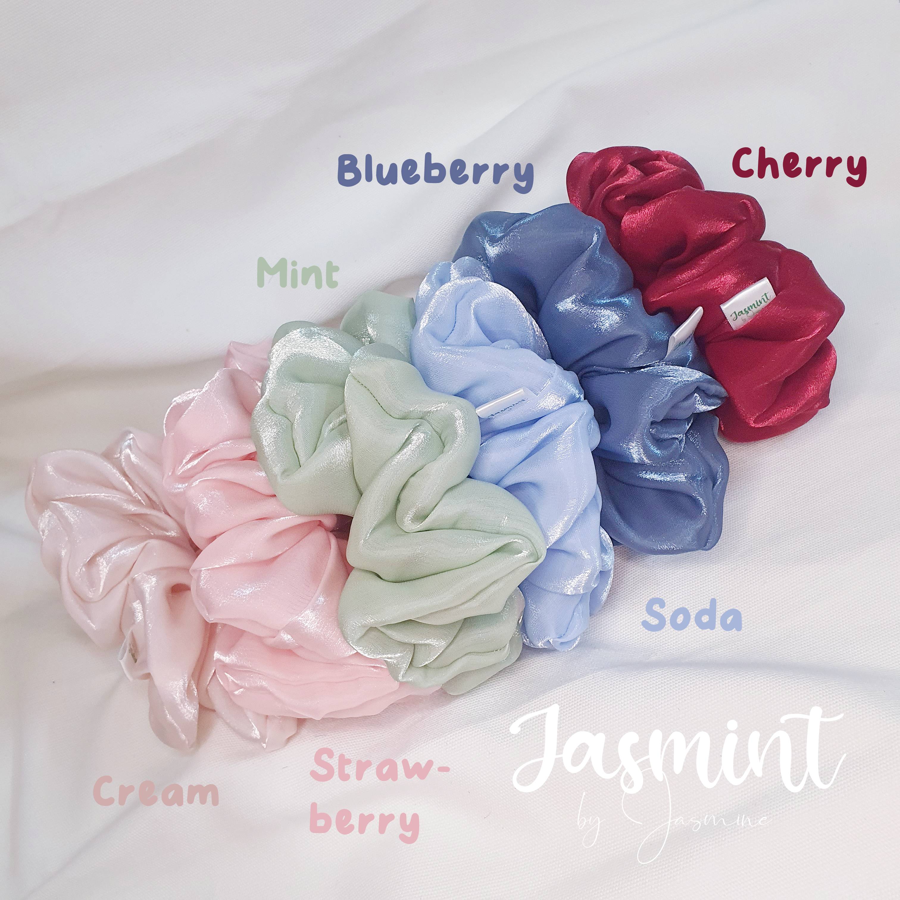 Scrunchies SIÊU PHỒNG Đồ cột tóc, buộc tóc vải bóng organza xinh đẹp, sang trọng size lớn Jasmint