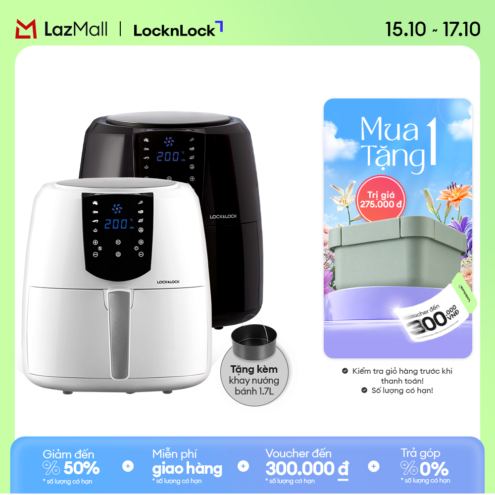 EJF357- LOCK&LOCK JUMBO PLUS AIR FRYER - 5.2L