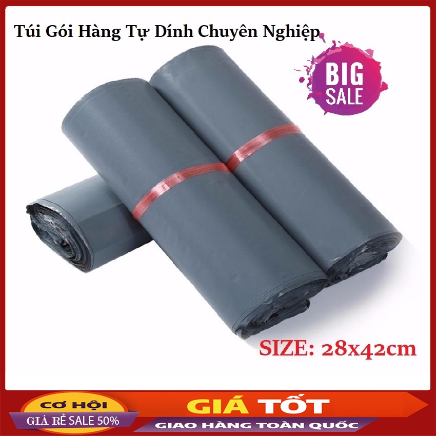 Cuộn 100 Túi Gói Hàng Chuyển COD Size 28x42cm - Keo Dán Chắc, Túi Siêu Dai, Chống Thấm Nước, Tiết Kiệm Thời Gian Gói Hàng - Túi gói hàng niêm phong, túi gói hàng tự dính, túi bọc hàng - BIGSALE 50% - MOGYA