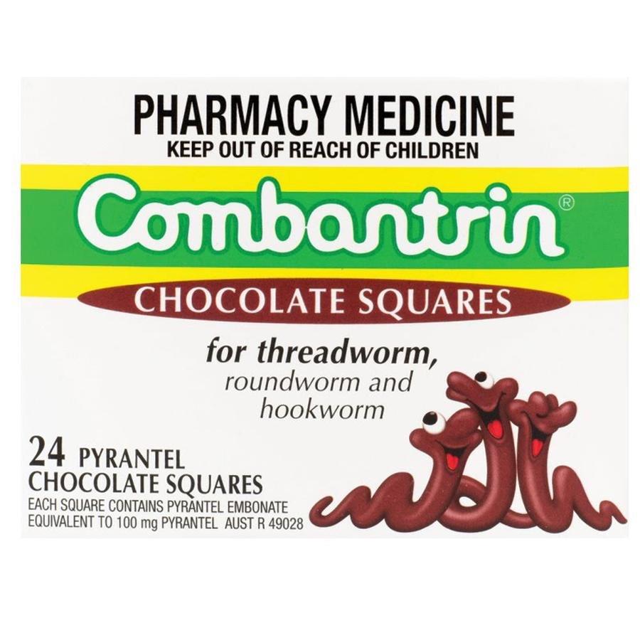 Thuốc tẩy giun Combantrin Chocolate Squares 24 thanh