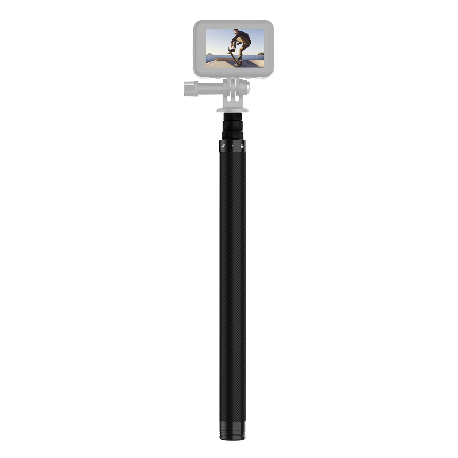 TELESIN TE-MNP-117 1.16m/ 3.8ft Carbon Fiber Selfie Stick Adjustable Extension Pole with 1/4 Inch Screw Replacement for Insta 360 One X/ One X2/ One R Panoramic Camera Action Camera