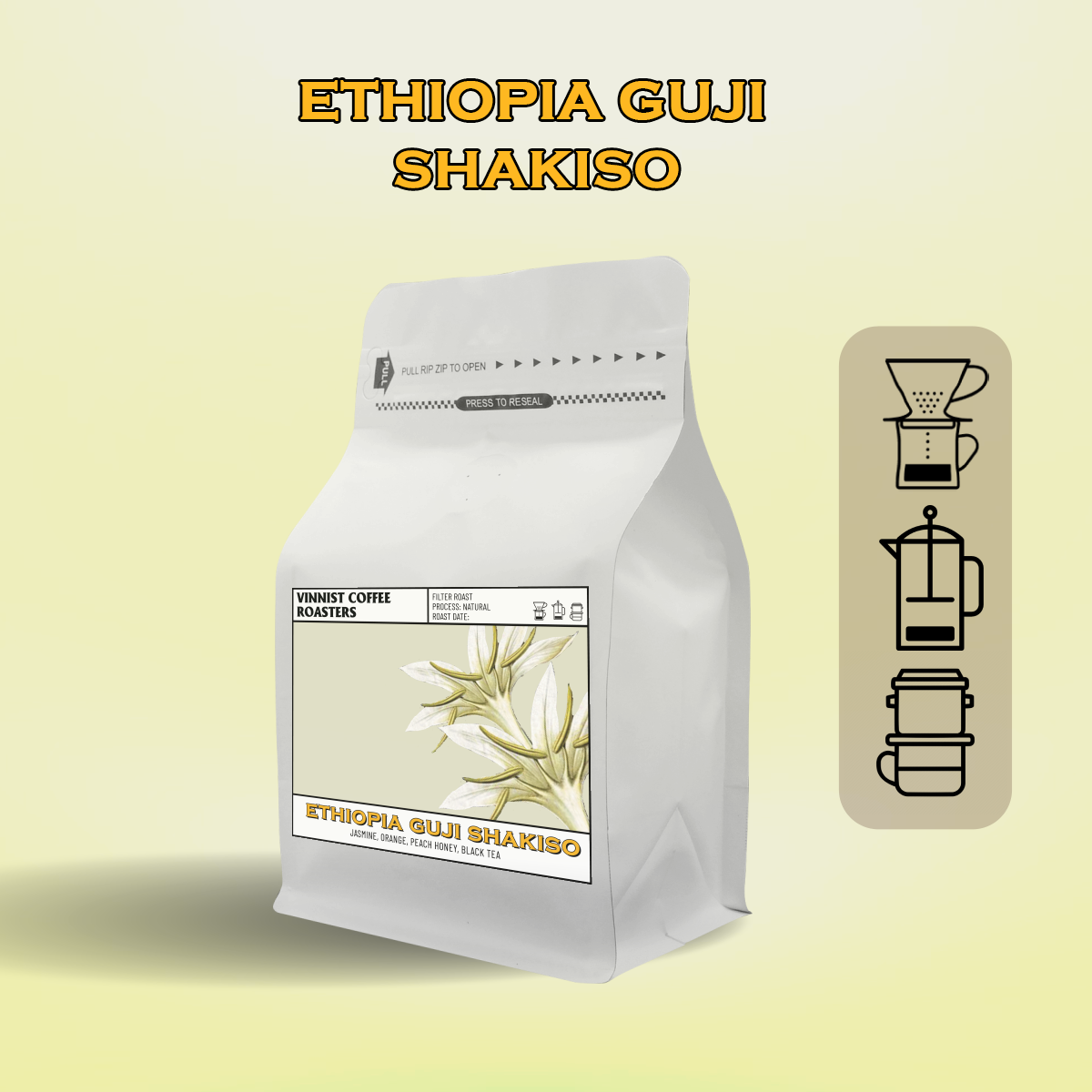 Cà phê Specialty Vinnist Ethiopia Guji Shakiso Natural