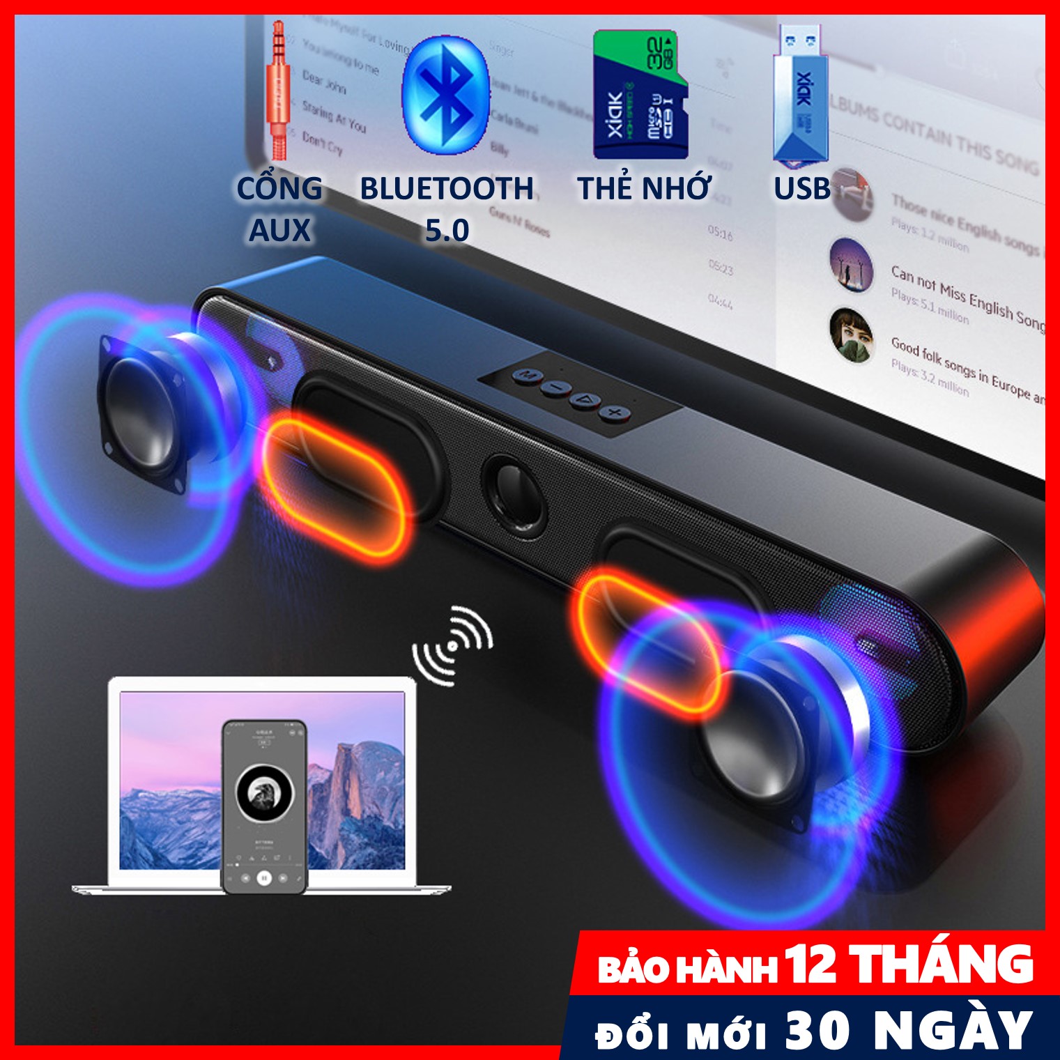 Loa Bluetooth Cao Cấp A25Pro Loa Kép, Âm Thanh Trung Thực, Siêu trầm, Hỗ Trợ Thẻ Nhớ, USB, Jack 3.5 BẢO HÀNH 6 THÁNG