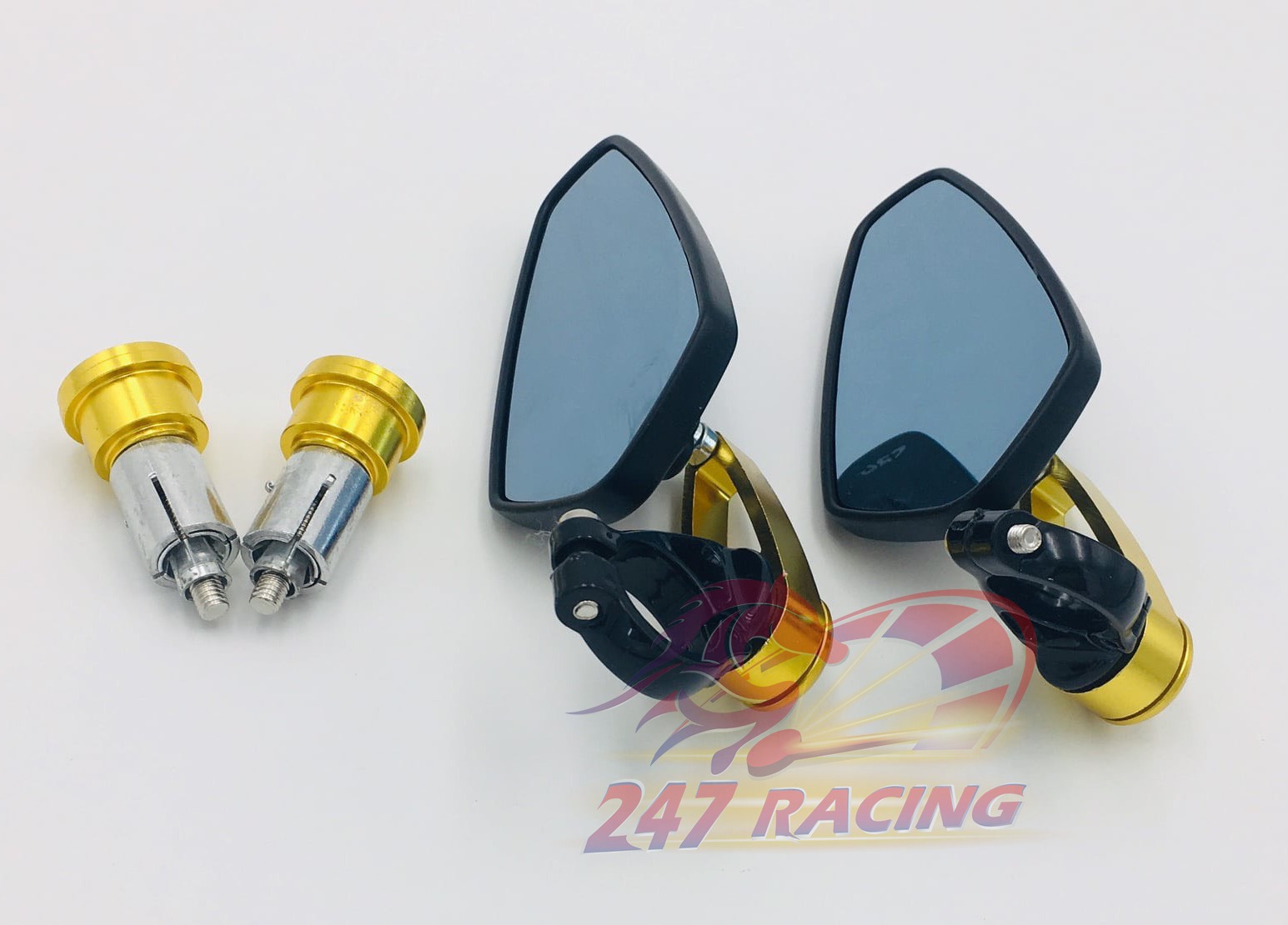 Cặp kính gù lá CRG gắn gi đông xe máy.moto.pkl màu Vàng