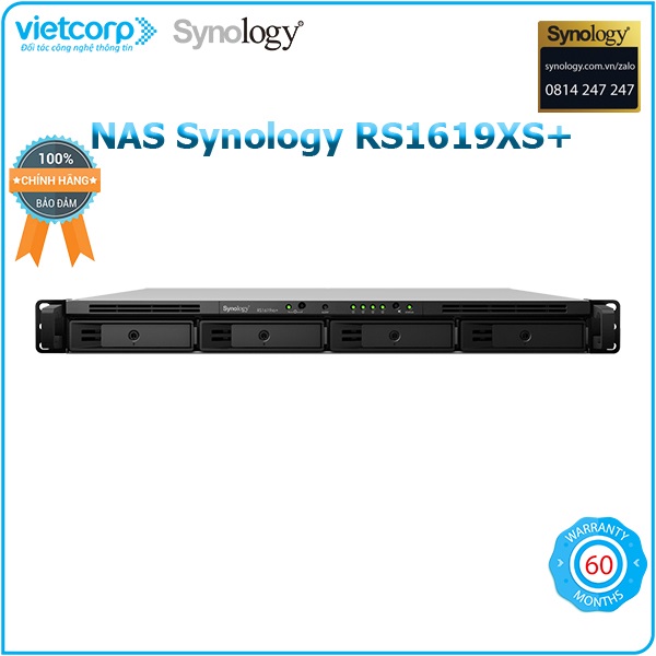 Thiết bị lưu trữ mạng NAS Synology RS1619XS+ - Hàng Chính Hãng