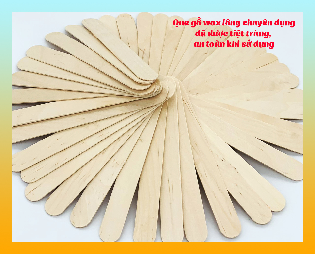 COMBO 100 QUE WAX LÔNG GỖ - Chuyên dùng để wax tẩy lông tay, lông chân, Wax tẩy lông nách, vùng bikini, ria mép - Que wax gỗ đã được tiệt trùng, an toàn khi sử dụng